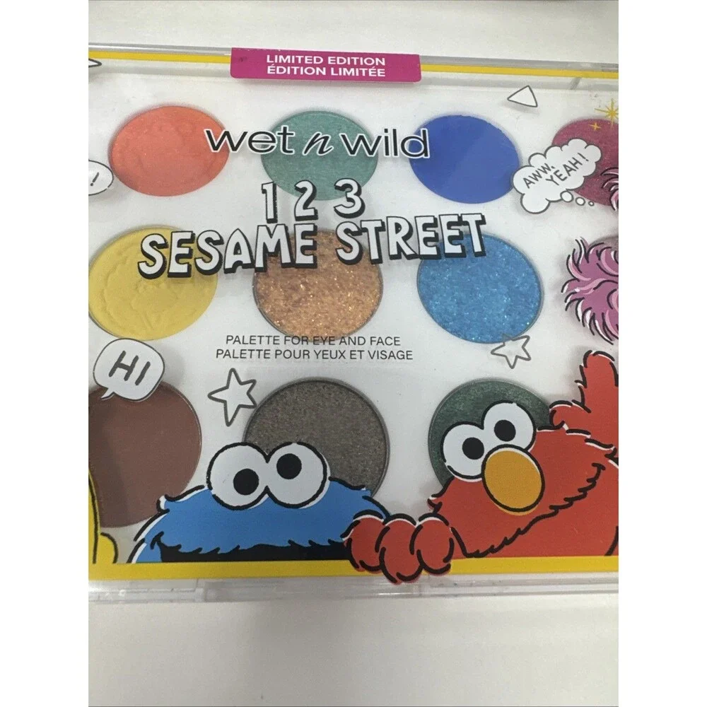 Sesame Street Wet N Wild Makeup Set Bundle LOT OF 8 - Brush, Sponge & Case LOOK